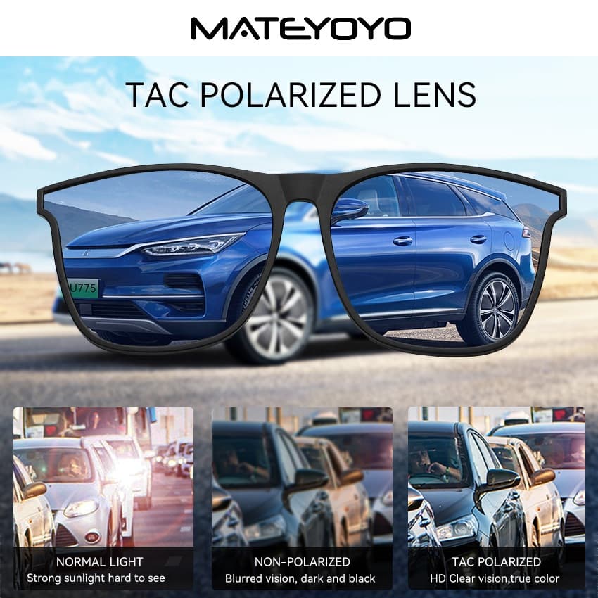 MATEYOYO คลิปบนแว่นตากันแดดโพลาไรซ์ TR90 กรอบขนาดใหญ่ น้ำหนักเบาระดับ unisex สำหรับผู้ชายและผู้หญิง ใช้งานได้ทั้งกลางแจ้งและขับรถ รูปที่ 6