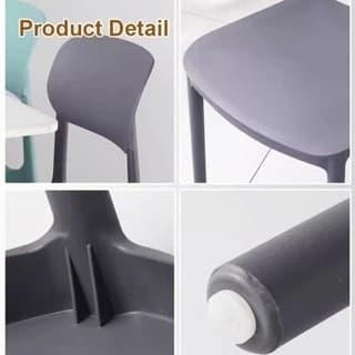 เก้าอี้พลาสติก เก้าอี้มีพนักพิง เก้าอี้พลาสติกแบบหนา รองรับน้ําหนัก 300kg chair รูปที่ 4