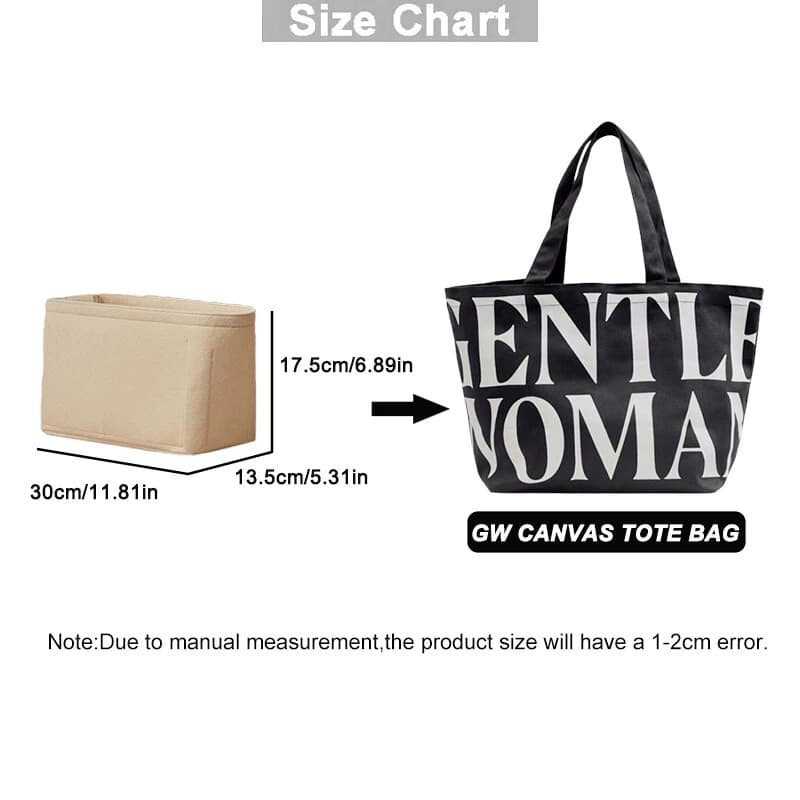 For Gentle Women CANVAS TOTE Bag Organizer กระเป๋าผ้าสักหลาด กระเป๋าเครื่องสําอาง รูปที่ 2