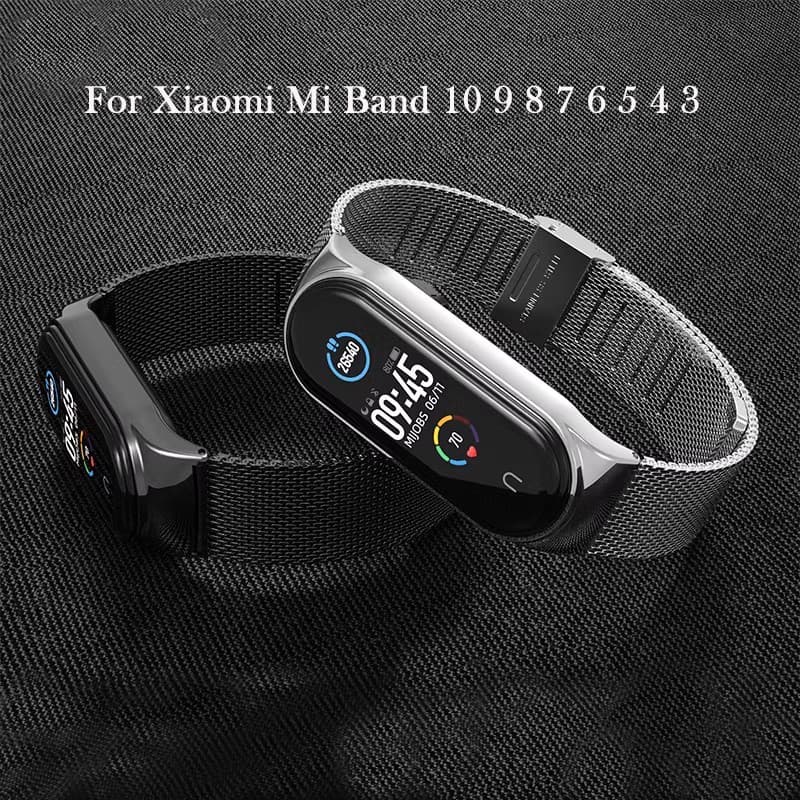 สายสแตนเลสสําหรับ เสี่ยวหมี่ for Mi Band 10 9 8 สร้อยข้อมือโลหะสายรัดข้อมือสําหรับ for Mi Band 7 6 5 4 3 สายอุปกรณ์เสริม รูปที่ 1