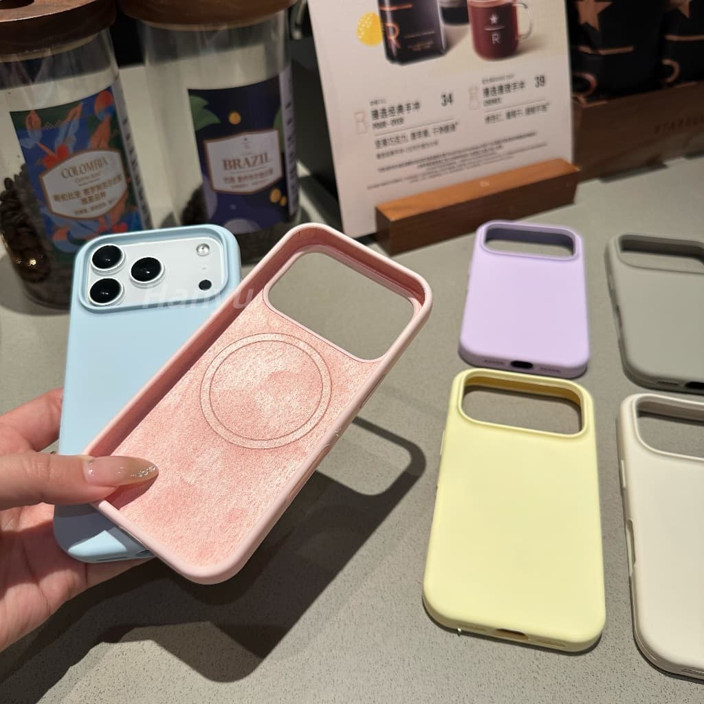 แม่เหล็กซิลิโคนเหลว iP17 16 พร้อมปุ่มป้องกันเคสโทรศัพท์สําหรับ iPhone 17 16 15 Pro Max ซิลิโคนนุ่มกรณี 17Air โทรศัพท์กันกระแทกปกหลัง รูปที่ 8