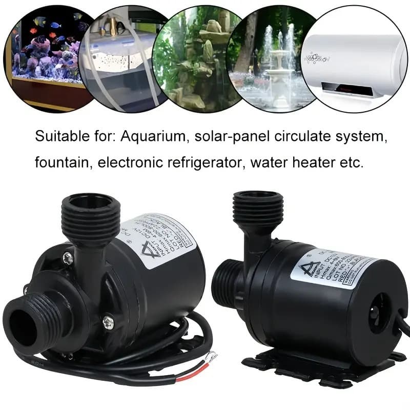 ปั๊มน้ํา DC แบบจุ่ม 12V 24V, อินเทอร์เฟซเกลียวตัวผู้ 1/2", เสียงรบกวนต่ํา, ปั๊มตู้ปลา 800 ลิตร/ชม. รูปที่ 3