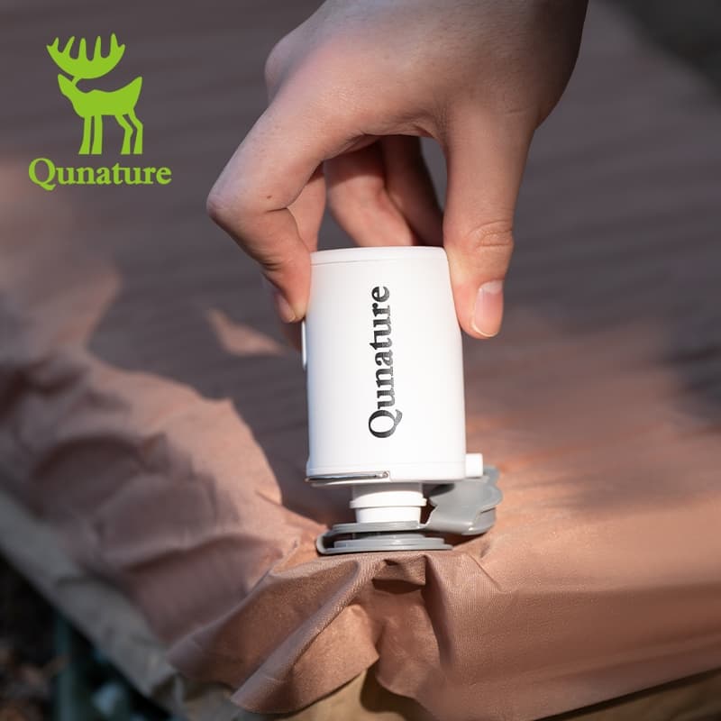 Qunature ปั๊มตั้งแคมป์ไฟฟ้าแบบพกพาเบาะลมแหวนว่ายน้ําเกียร์กลางแจ้ง รูปที่ 2