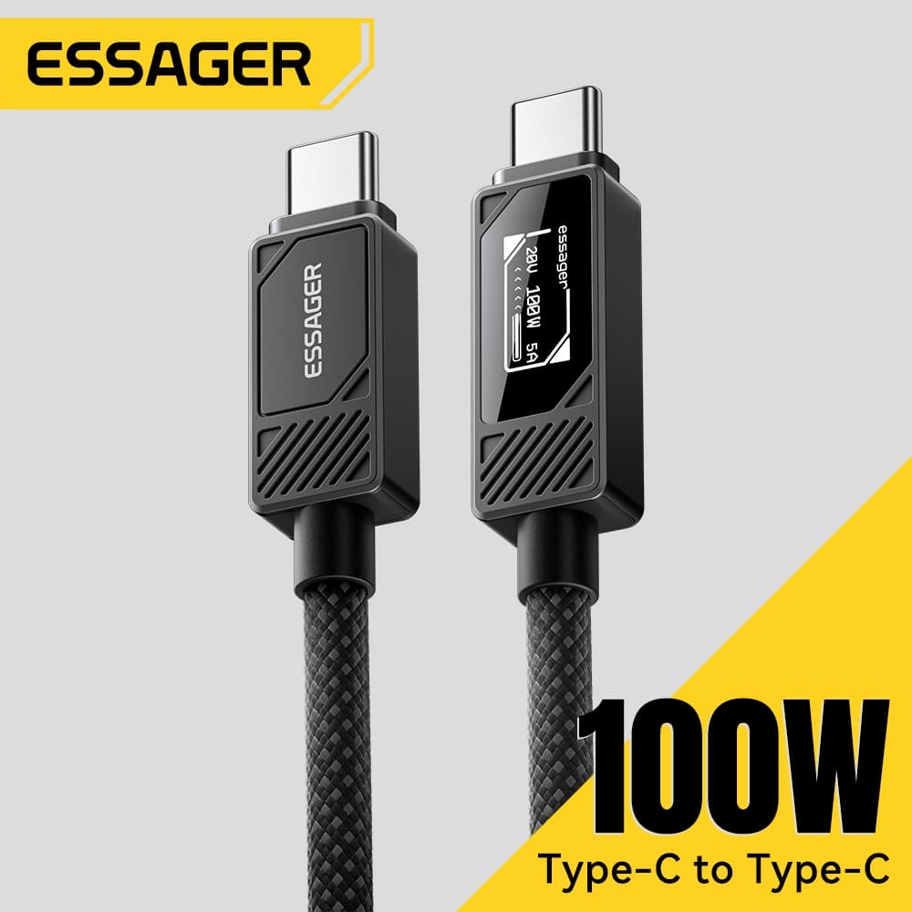 Essager 100W 7A USB A Type CTo Type C PD สายชาร์จเร็วชิป E-Marker ในตัวสําหรับโทรศัพท์ IP Samsung รูปที่ 1
