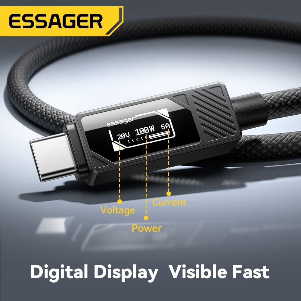 Essager 100W 7A USB A Type CTo Type C PD สายชาร์จเร็วชิป E-Marker ในตัวสําหรับโทรศัพท์ IP Samsung รูปที่ 5