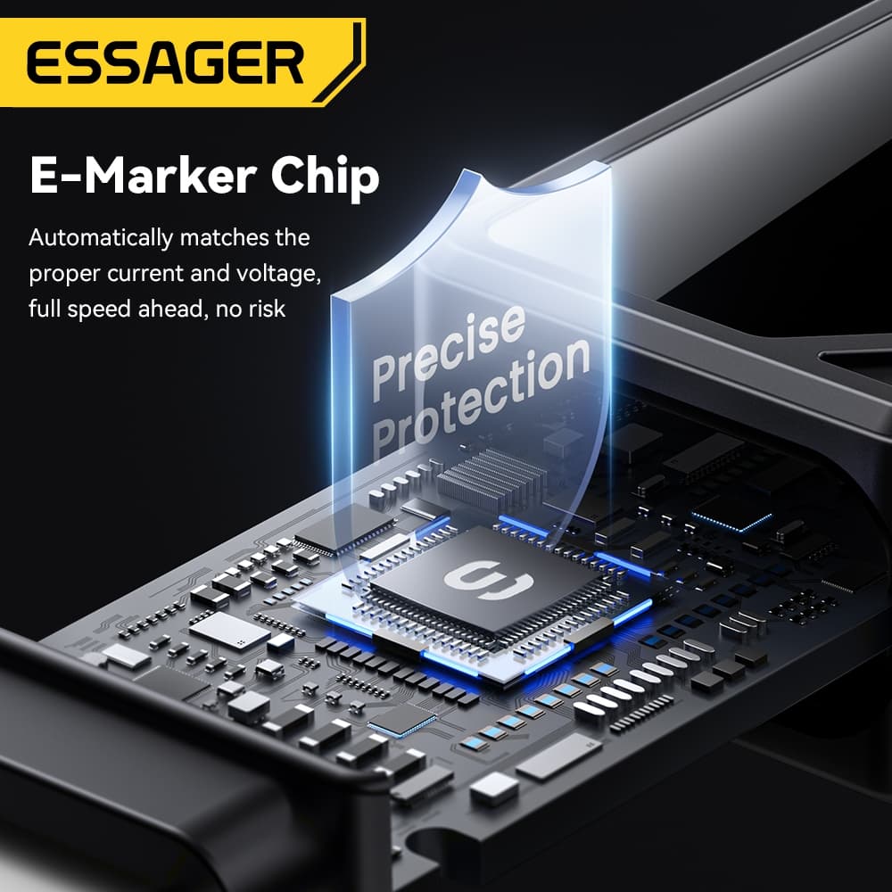 Essager 100W 7A USB A Type CTo Type C PD สายชาร์จเร็วชิป E-Marker ในตัวสําหรับโทรศัพท์ IP Samsung รูปที่ 4