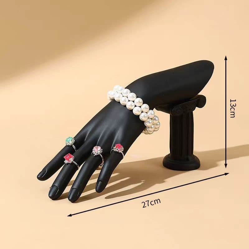 Creative Resin Hand Mannequin – ขาตั้งแสดงเครื่องประดับและที่วางจัดเก็บสําหรับแหวน, สร้อยข้อมือ, นาฬิกา, กําไลข้อมือ, เหมาะสําหรับร้านเครื่องประดับ, ร้าน Windows, ร้านเสริมสวย & Home Organization รูปที่ 9