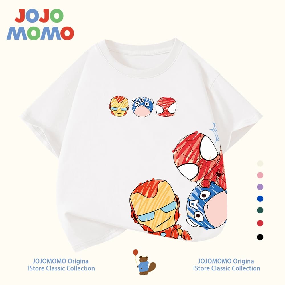 เสื้อยืดเด็กผู้ชาย แขนสั้น ลายการ์ตูน Marvel ผ้าฝ้ายแท้100% นุ่มสบาย ฮิตมาก ภายใน 24ชม รูปที่ 1