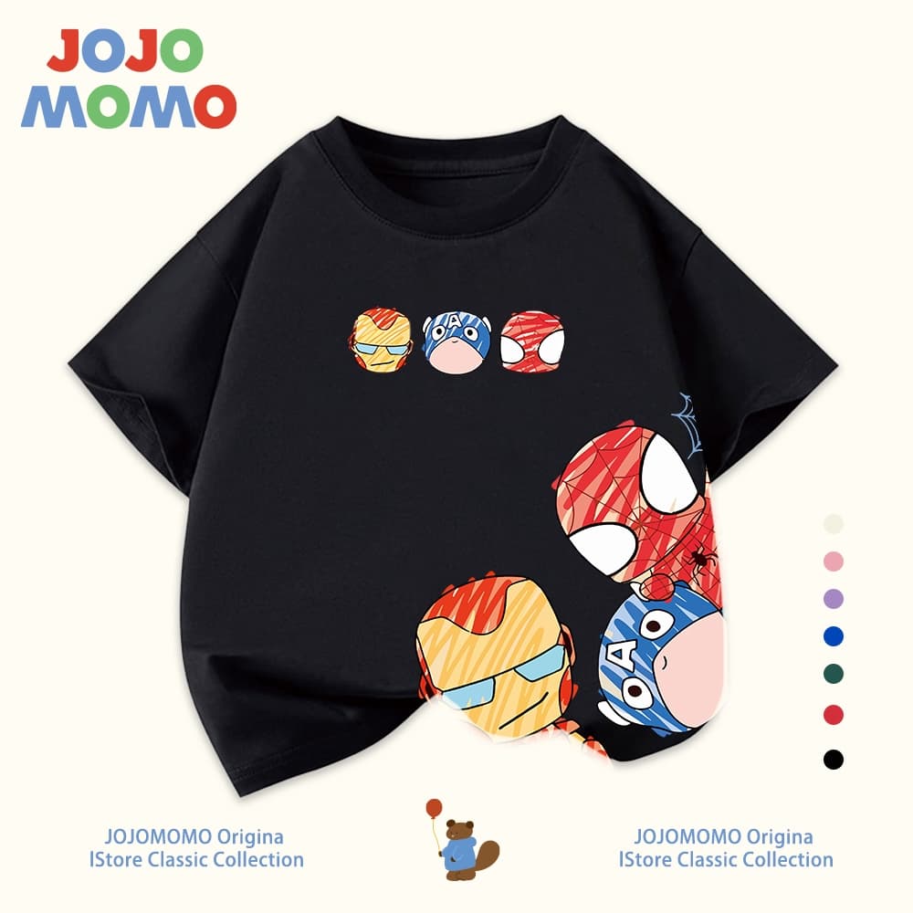เสื้อยืดเด็กผู้ชาย แขนสั้น ลายการ์ตูน Marvel ผ้าฝ้ายแท้100% นุ่มสบาย ฮิตมาก ภายใน 24ชม รูปที่ 3