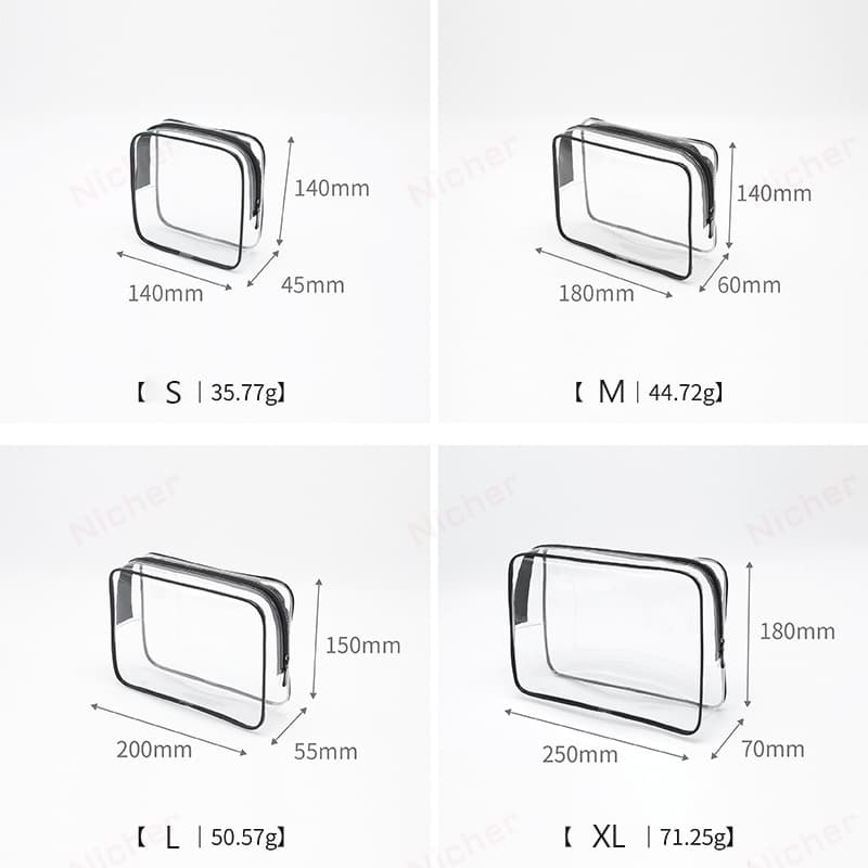 Transparent Toiletry Bag กระเป๋าแต่งหน้าพีวีซีกระเป๋าเก็บเครื่องสําอางแบบพกพาโปร่งใสการเดินทางเพื่อธุรกิจกระเป๋าใส่อุปกรณ์อาบน้ํา รูปที่ 2