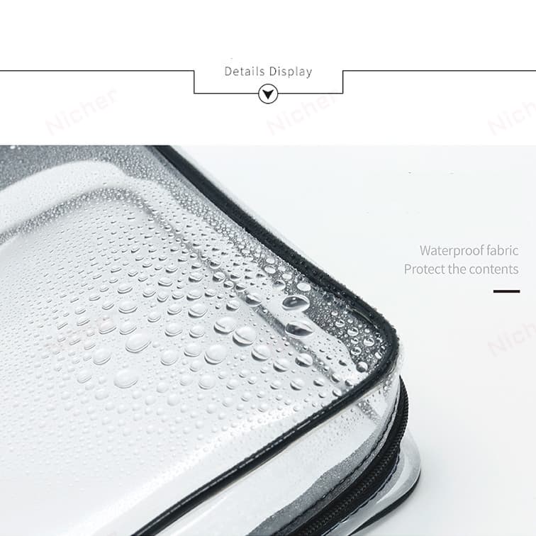 Transparent Toiletry Bag กระเป๋าแต่งหน้าพีวีซีกระเป๋าเก็บเครื่องสําอางแบบพกพาโปร่งใสการเดินทางเพื่อธุรกิจกระเป๋าใส่อุปกรณ์อาบน้ํา รูปที่ 6