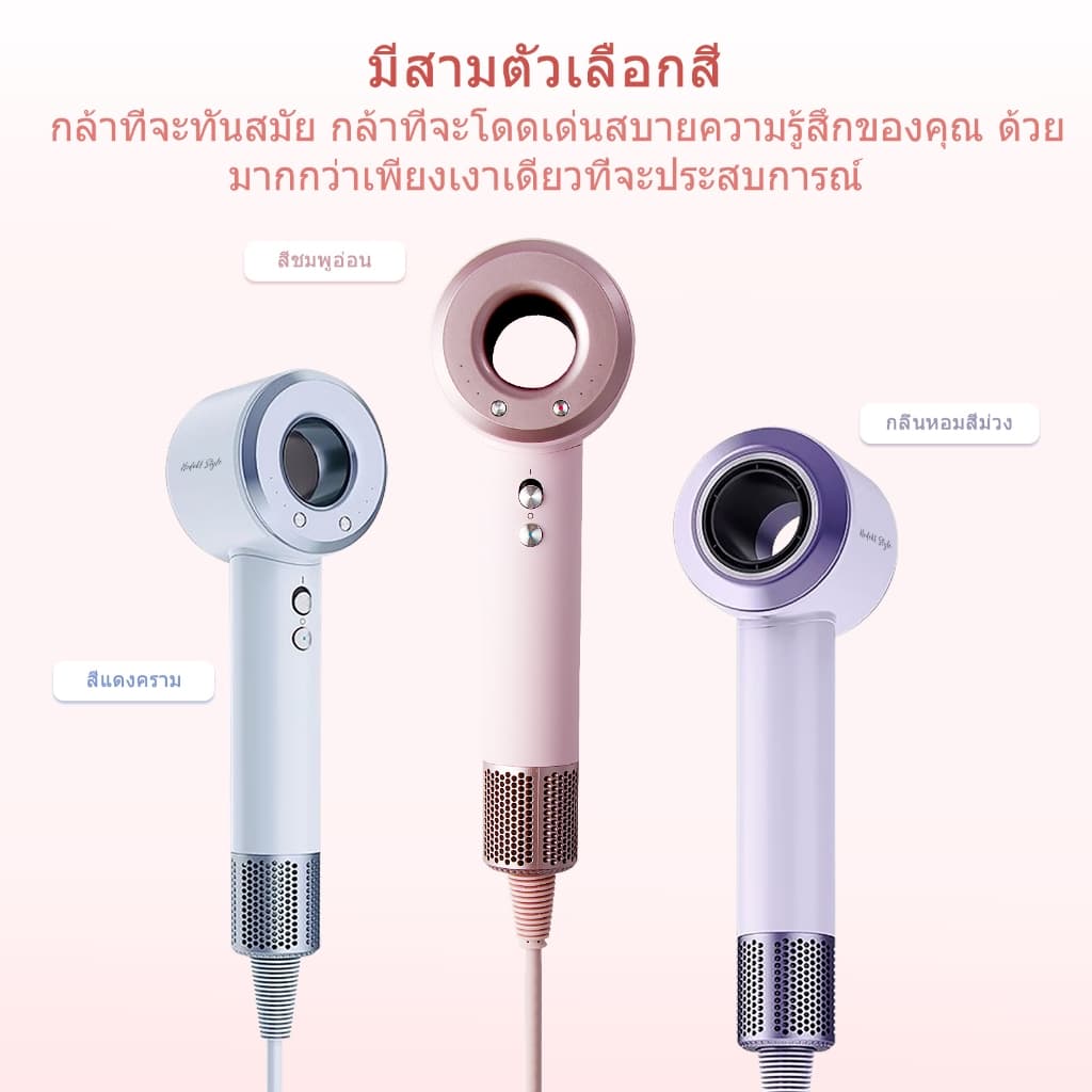 HODEKT ความเร็วสูง ​​ไดร์เป่าผมปรับอุณหภูมิและความเร็วได้ ดูแลเส้นผมไอออนลบ รับประกัน 1 ปี รูปที่ 7
