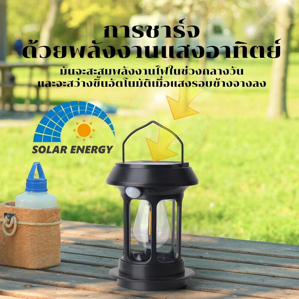 LUCKYLED แสงแสงอาทิตย์ การตั้งแคมป์ ไฟแคมป์ เซ็นเซอร์ โซล่าเซลล์ ไฟ LED การตั้งแคมป์ Sensor Light รูปที่ 6