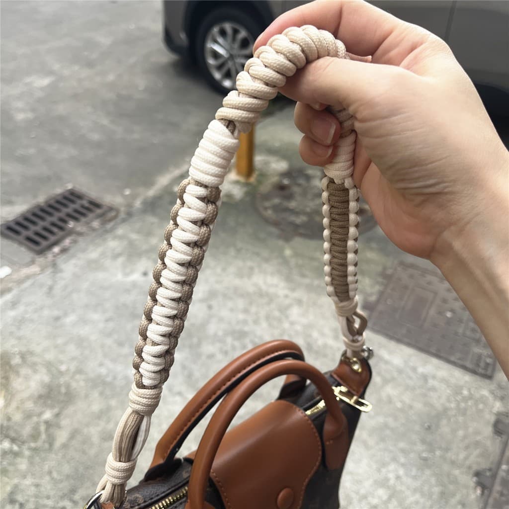 สายรัดกระเป๋าแฮนด์เมดสำหรับผู้หญิง พร้อมสายสะพาย และเชือกกำหนดเอง สีผสม-match เพิ่มความสวยงามให้กระเป๋าของคุณ รูปที่ 8