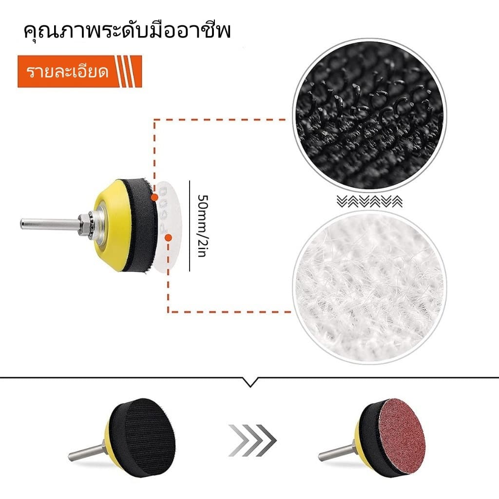 แผ่นขัดทราย 2 นิ้ว อลูมินา เบอร์ 80-3000 แผ่นกระดาษทรายเปลี่ยนเร็ว สำหรับงานขัด รูปที่ 3