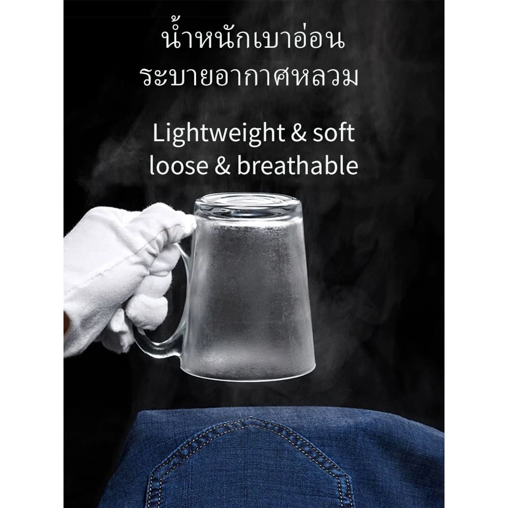 กางเกงยีนส์ไซส์ใหญ่สำหรับผู้ชาย ทำจากผ้ายืด ใส่สบาย เหมาะสำหรับเสื้อผ้าผู้ชาย รูปที่ 3