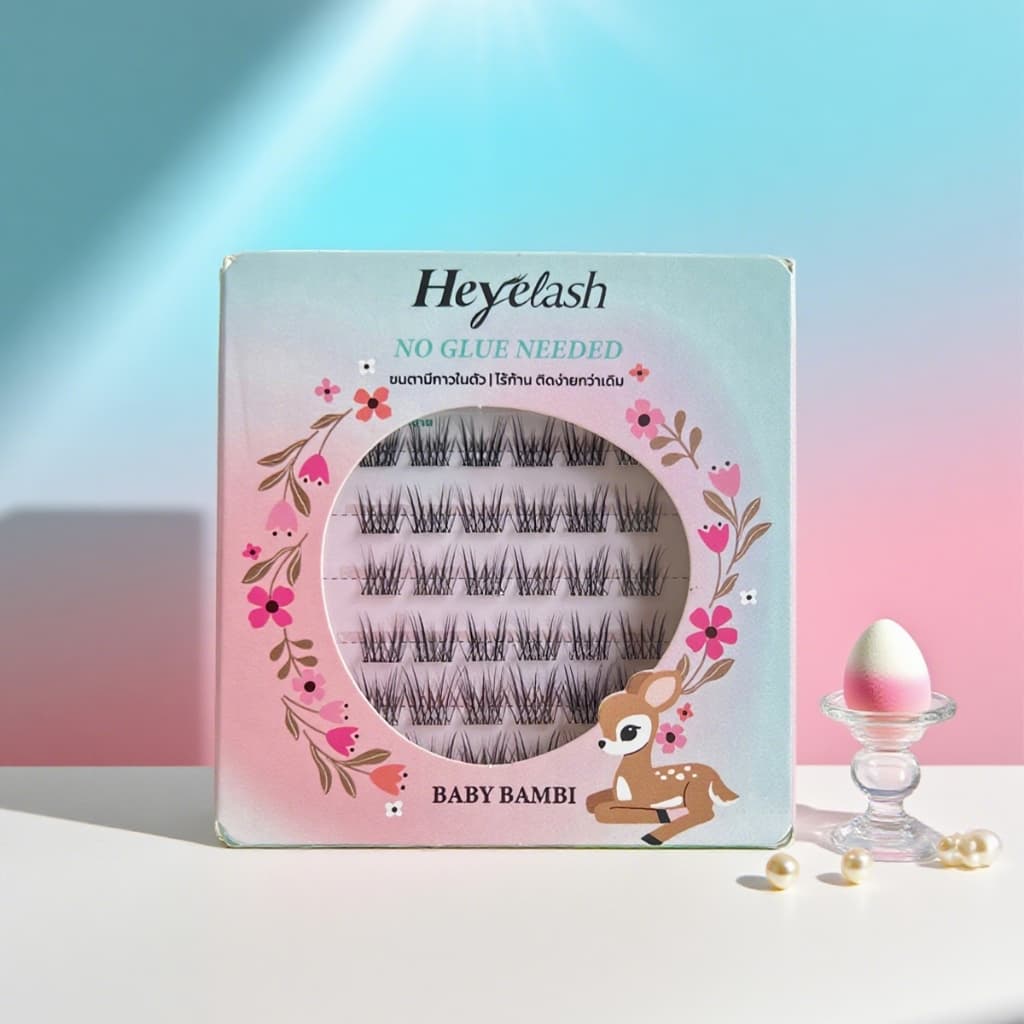 HeyeLash ขนตาไร้ก้าน #Baby Bambi ขนตามีกาวในตัว ทรงธรรมชาติ หางตาเฉี่ยวเบา ใสไร้ก้านไร้แกน ใช้งานง่าย ปลูกตาได้สวยงาม รูปที่ 6