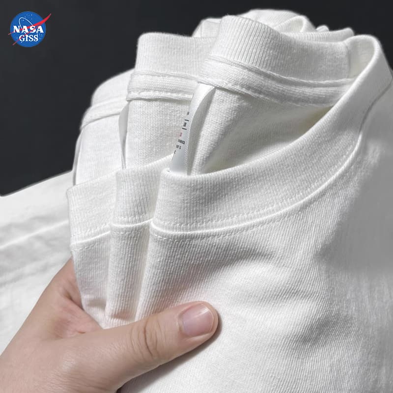 NASA เสื้อยืดชายหญิงแขนสั้น สตรีทฮิปฮอป summer Traveling at night พิมพ์ลาย คอตตอน คอกลม หลวมและระบายอากาศ รูปที่ 7