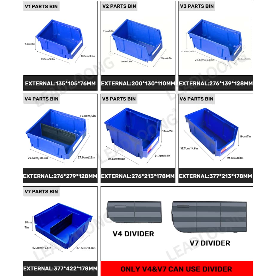 LEADLOONG-V Series | วัสดุพลาสติกPP กล่องอะไหล่เครื่องมือ หยิบของได้ง่ายสะดวก เก็บอุปกรณ์ รูปที่ 3