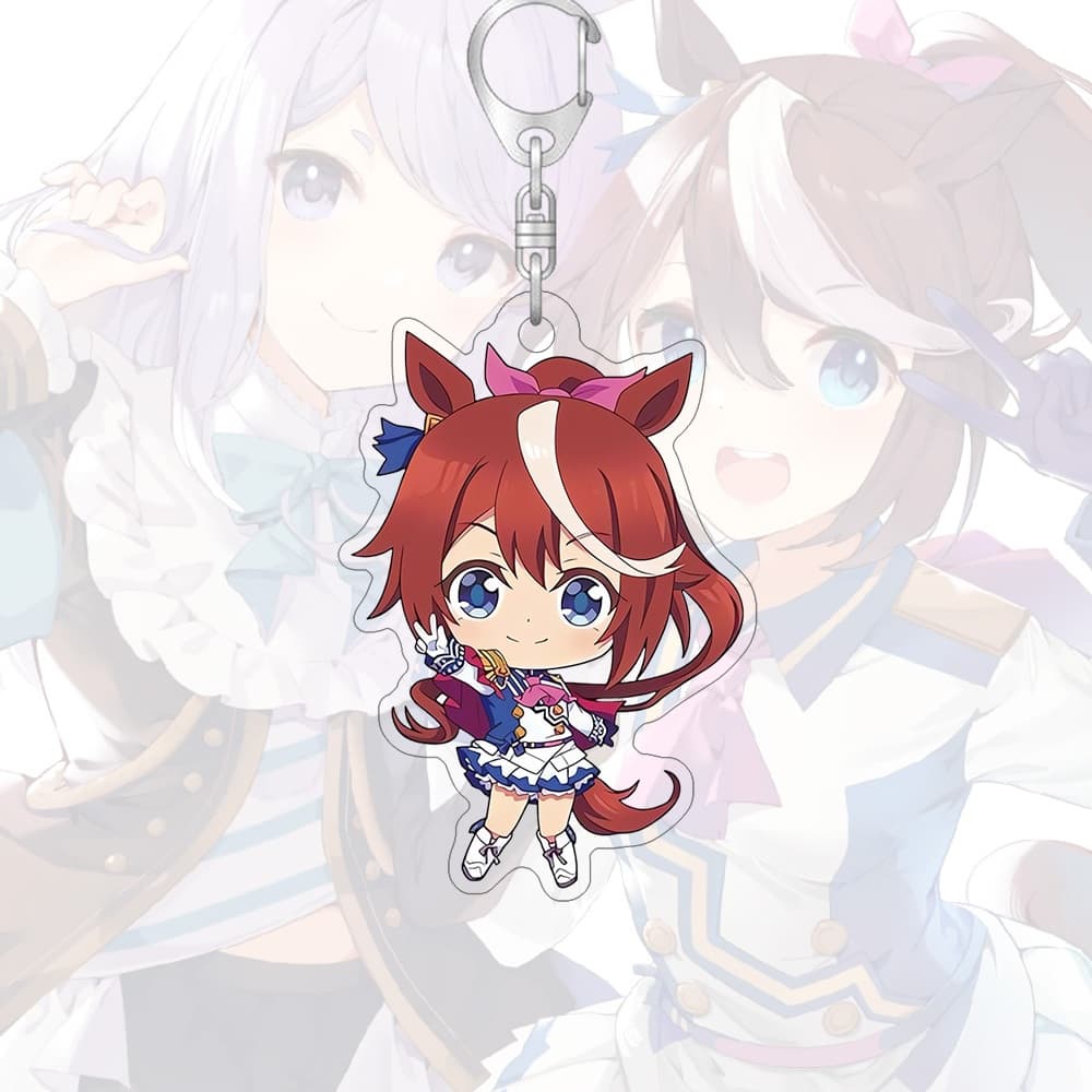 พวงกุญแจอะคริลิค Umamusume อะนิเมะการ์ตูนน่ารักจี้ Key Chains กระเป๋านักเรียนจี้ขนาดเล็กของขวัญ รูปที่ 7