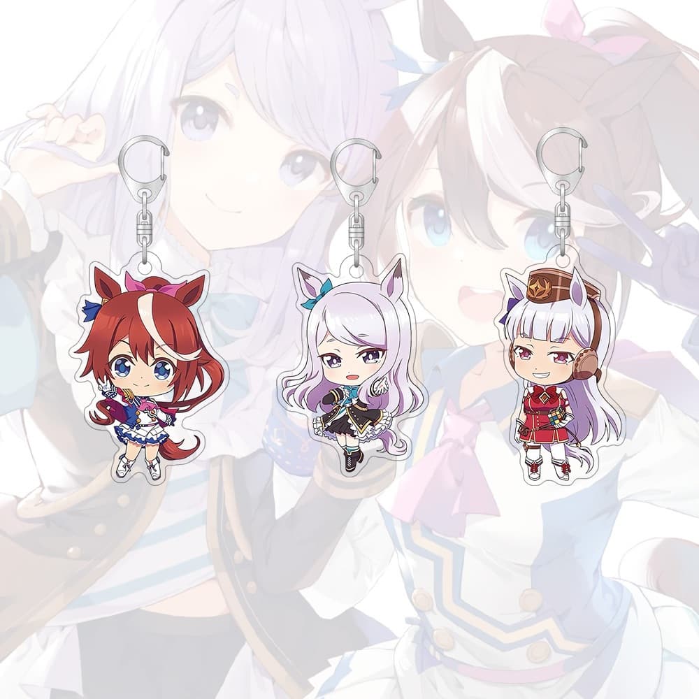 พวงกุญแจอะคริลิค Umamusume อะนิเมะการ์ตูนน่ารักจี้ Key Chains กระเป๋านักเรียนจี้ขนาดเล็กของขวัญ รูปที่ 5