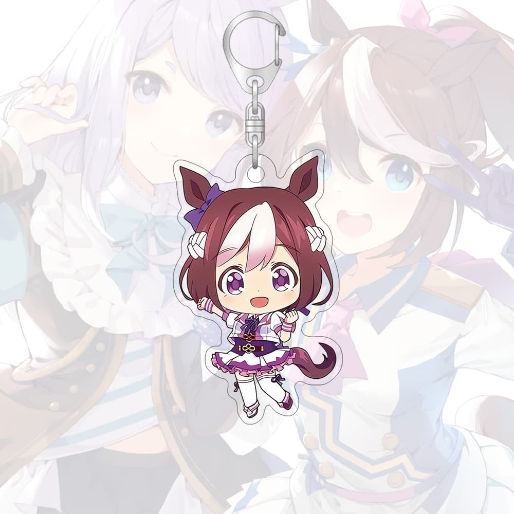 พวงกุญแจอะคริลิค Umamusume อะนิเมะการ์ตูนน่ารักจี้ Key Chains กระเป๋านักเรียนจี้ขนาดเล็กของขวัญ รูปที่ 9