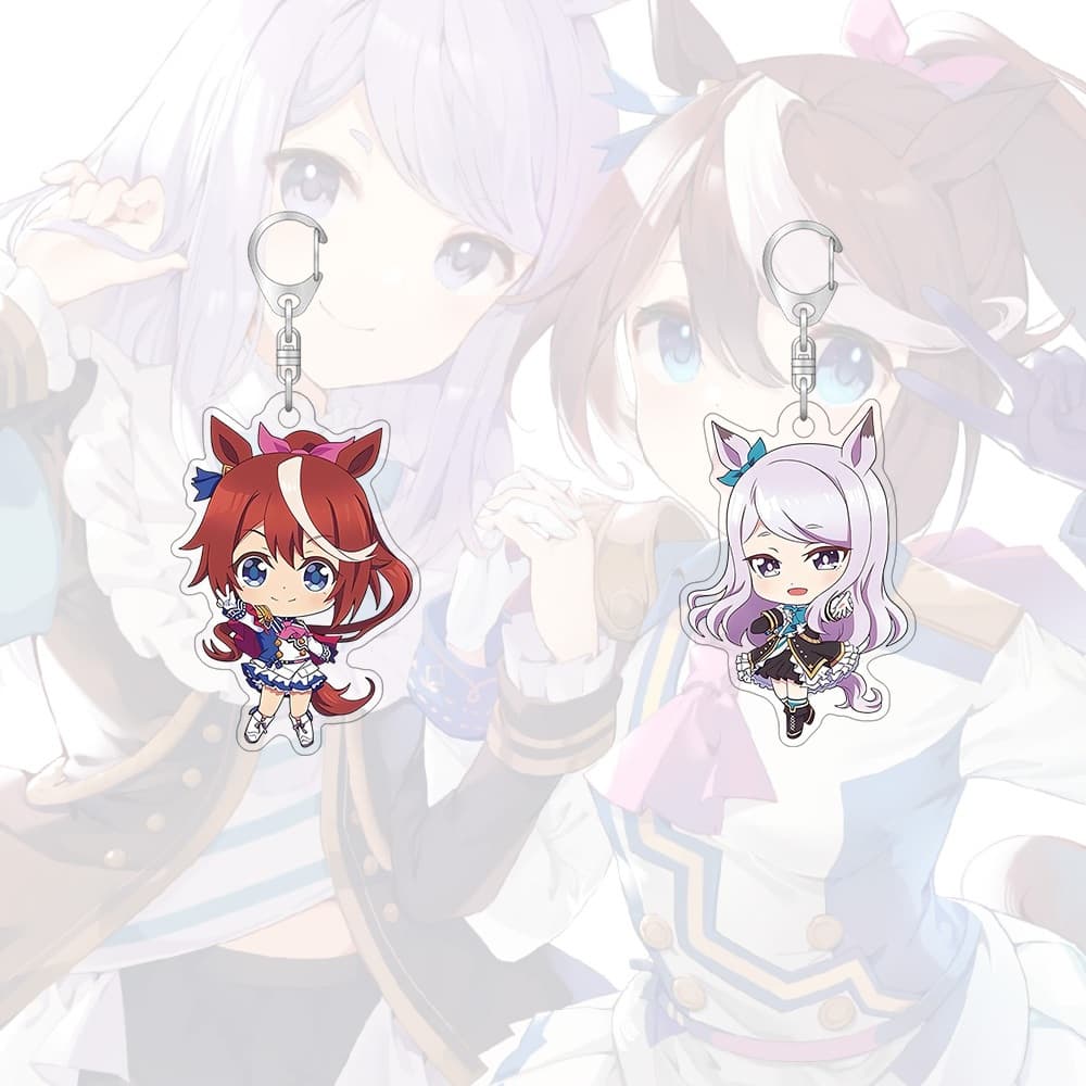 พวงกุญแจอะคริลิค Umamusume อะนิเมะการ์ตูนน่ารักจี้ Key Chains กระเป๋านักเรียนจี้ขนาดเล็กของขวัญ รูปที่ 6
