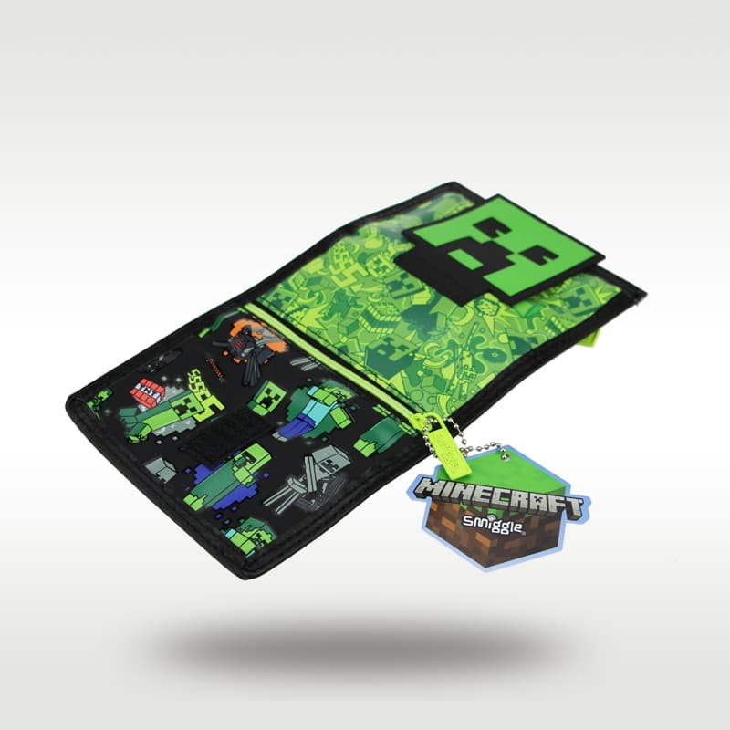 กระเป๋าสตางค์เด็ก สีดํา/เขียว หนัง 3 ชั้น ใส่บัตร เหรียญ 5 นิ้ว รูปที่ 9