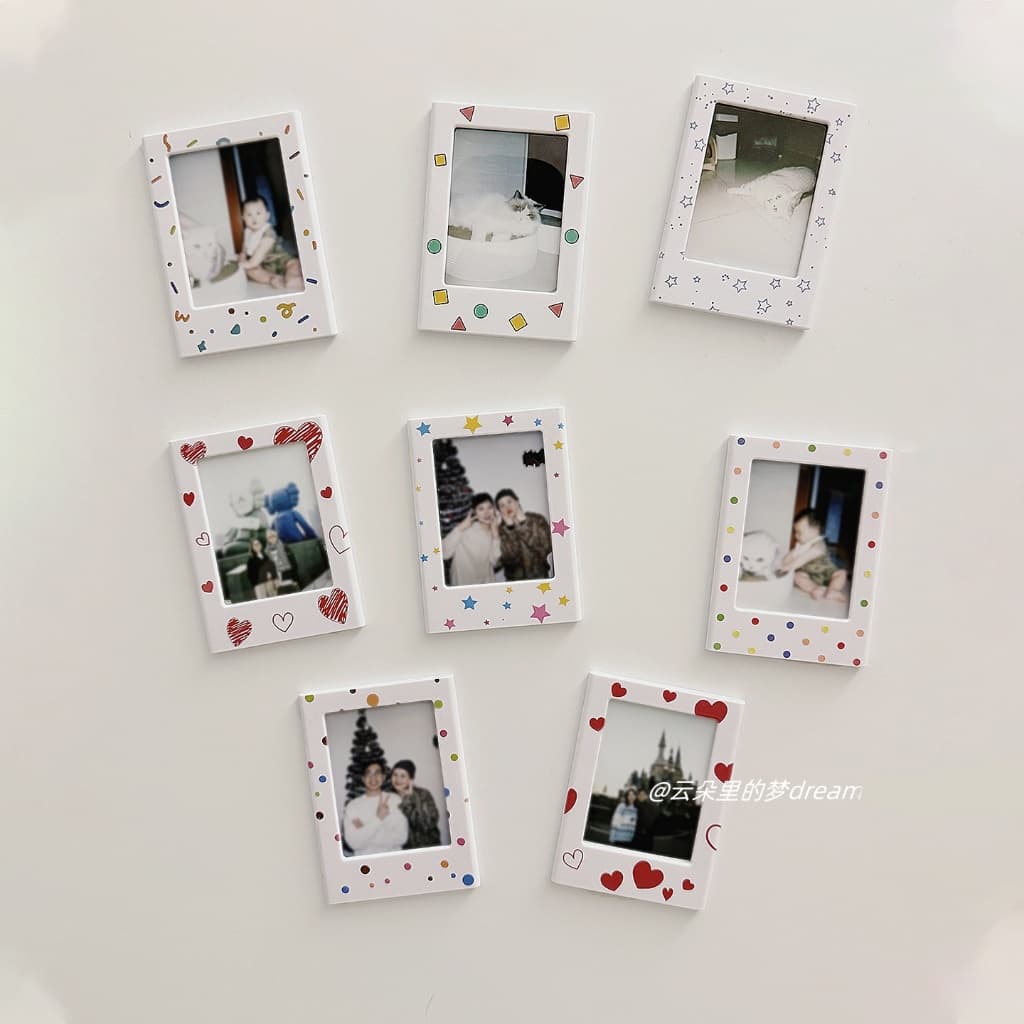ฟิล์มโพลารอยด์ 3 นิ้วแม่เหล็กตู้เย็นสติกเกอร์ตาราง ทําเอง การ์ดดาวสนุกกรอบรูปขนาดเล็ก รูปที่ 2