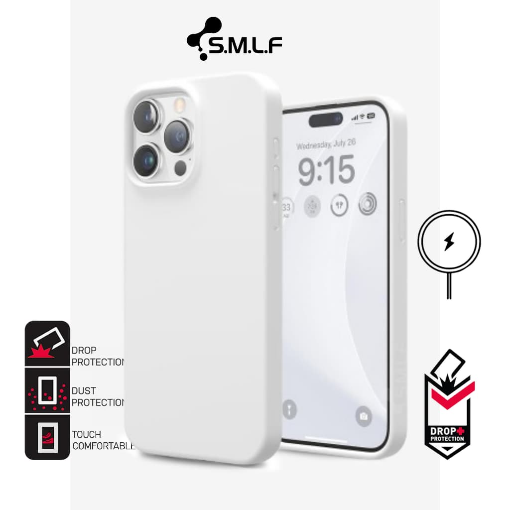 SMLF Liquid Silicone Magnetic Case ซิลิโคนเหลวแม่เหล็กสําหรับ iPhone 16 Pro Max 15 Pro Max 14 Pro Max 13 Pro Max 12 Pro Max 14 13 รูปที่ 1