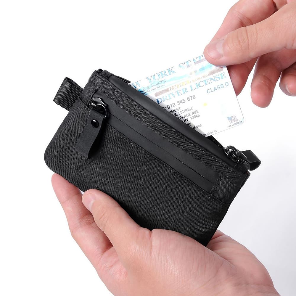 มัลติฟังก์ชั่กระเป๋าใส่เหรียญผู้ถือบัตรแบบพกพาแบบพกพาขนาดเล็กกระเป๋าหูฟังกรณีที่สําคัญกันน้ําไนล่อนถุงเก็บมินิกระเป๋าสตางค์ รูปที่ 4