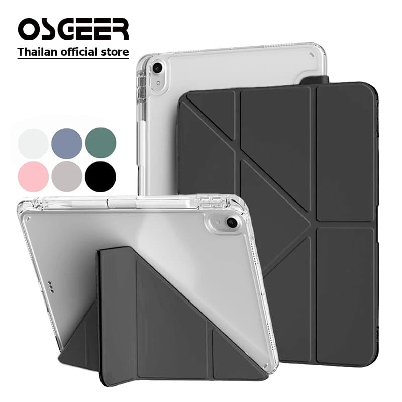 OSGEER Y พับพร้อมที่ใส่ดินสอสําหรับ iPad 12th 11th 10th Generation A16 2025 Air 8/7/ 6 11/ นิ้ว M4 M3 M2/Air 5/4 10.9/Pro 11/13 นิ้ว M4/M5 Auto Sleep/W โคฟ รูปที่ 1