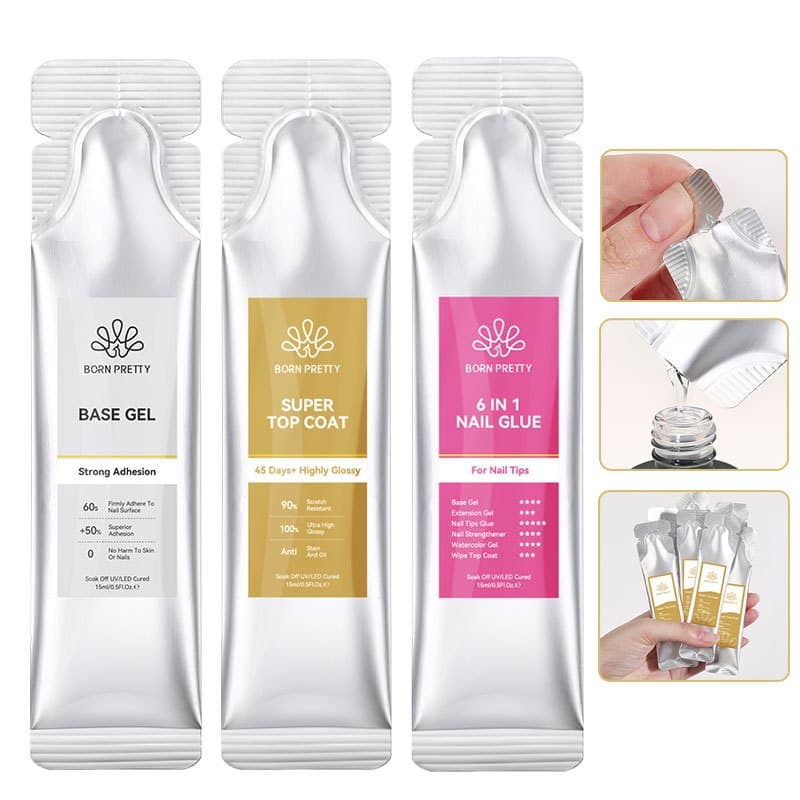 BORN PRETTY 15g Super Top Coat Base Gel No Wipe Top Coat Glossy Long lasting Top Coat Functional Gel Nail Supplies รูปที่ 1