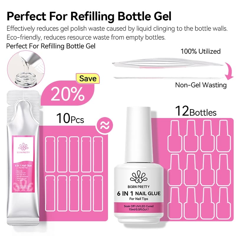 BORN PRETTY 15g Super Top Coat Base Gel No Wipe Top Coat Glossy Long lasting Top Coat Functional Gel Nail Supplies รูปที่ 9