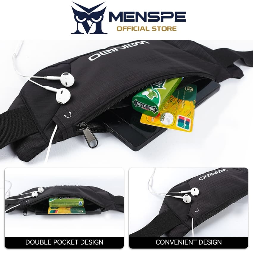 MENSPE กระเป๋ากีฬา Unisex กลางแจ้ง Ultrathin ปรับกันน้ําวิ่งโทรศัพท์กระเป๋าคาดเอวสําหรับออกกําลังกายกีฬากลางแจ้ง รูปที่ 7