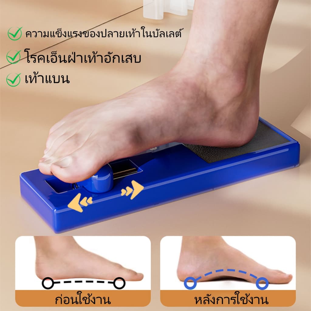 เครื่องฝึกกล้ามเนื้อฝ่าเท้า อุปกรณ์เสริมอุ้งเท้าสำหรับผู้ป่วยเท้าแบน เท้าแบน อุปกรณ์ฝึกฟื้นฟูสำหรับผู้ป่วยโรคพังผืดใต้ฝ่าเท้าอักเสบ อุปกรณ์ฝึกเท้าแบบบัลเลต์ อุปกรณ์แก้ไขเท้าและอุ้งเท้า เครื่องฝึกเดิน ลดอาการปวดเมื่อยเท้า รูปที่ 1