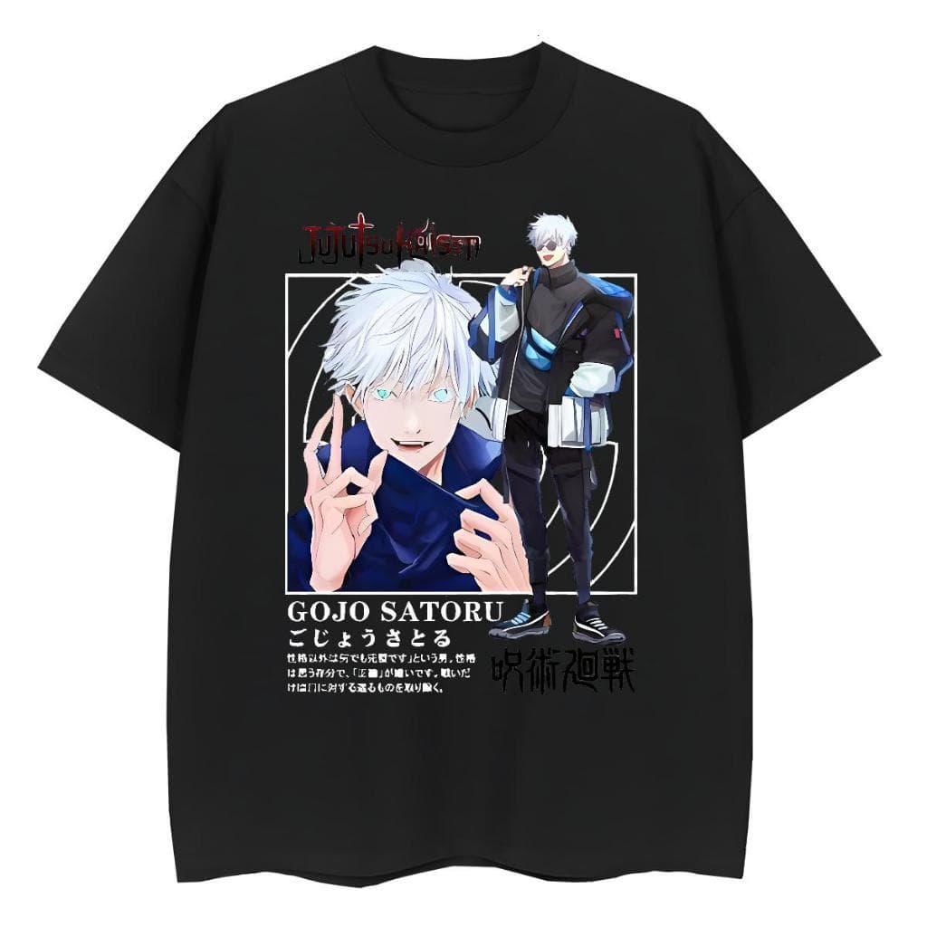 เสื้อยืดลายตัวละคร Gojo Satoru สไตล์การต่อสู้ Jiu-Jitsu ทำจากผ้าฝ้ายแท้ รูปที่ 4