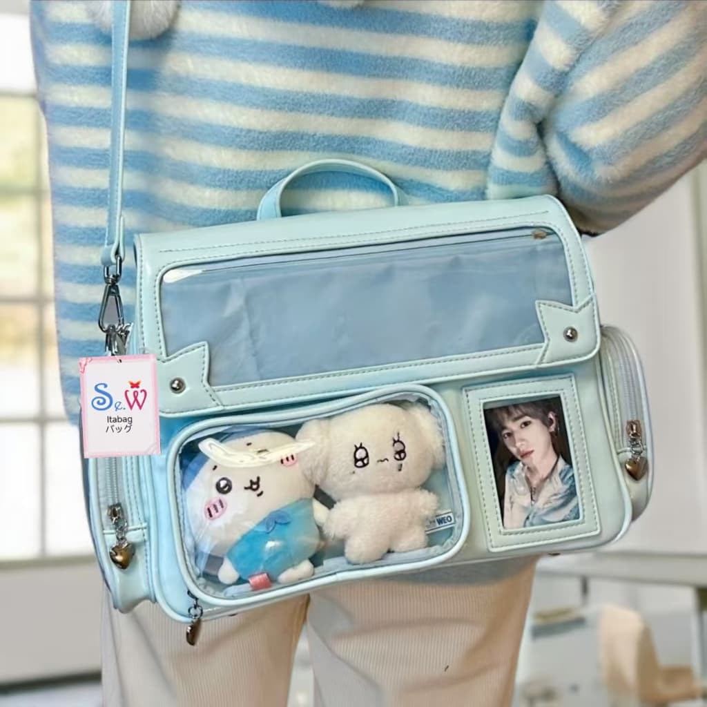 Se.W Itabag Women Bag Shoulder Bag Backpack PU Japanese Style คอนเสิร์ตซ่อนป้ายไฟปวดไหล่คู่กระเป๋าสวนสนุกปวดกระเป๋า กระเป๋าสะพายญี่ปุ่นความจุขนาดใหญ่กระเป๋าปวดไหล่เดียวกระเป๋าตุ๊กตา รูปที่ 7