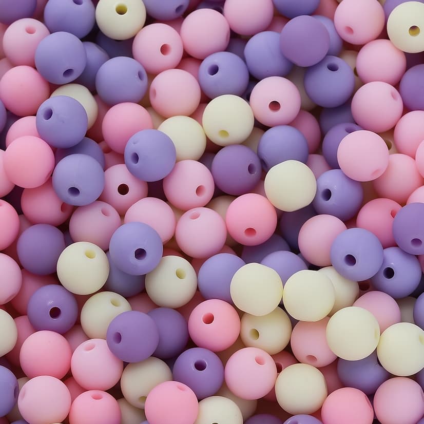 St.kunkka 50/100Pcs 6มม.ลูกปัดกลมอะครีลิคเคลือบฝ้า ลูกปัดสีผสม ลูกปัดหลวม ลูกปัดที่มีรู สำหรับทำสร้อยคอเครื่องประดับ DIY ทำมือ รูปที่ 8