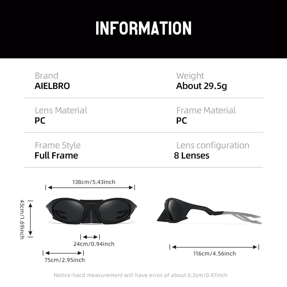 Aielbro แว่นตาขี่จักรยานป้องกันรังสีแว่นตากันแดดวิ่ง Shades จักรยานแว่นตาม่านบังแดดจักรยานผู้ชาย รูปที่ 9