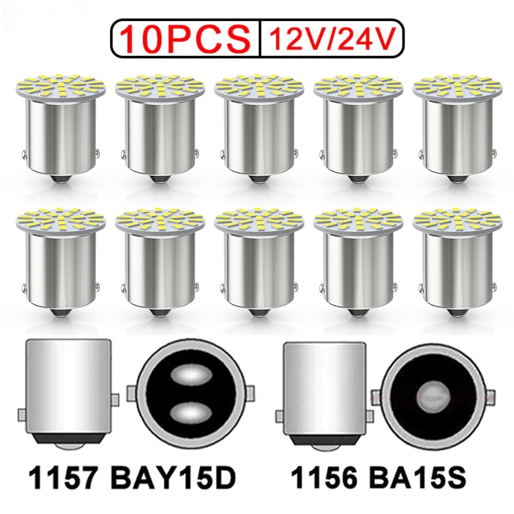 12V/24V 1156 BA15S P21W 1157 Bay15d P21-5W led Super Bright ไฟเลี้ยว 3014 22SMD ไฟท้าย LED ไฟเบรคหลอดไฟรถยนต์ รูปที่ 1