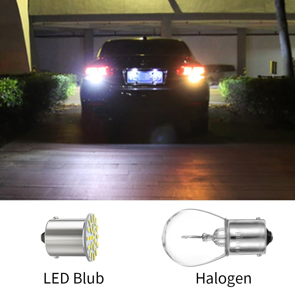 12V/24V 1156 BA15S P21W 1157 Bay15d P21-5W led Super Bright ไฟเลี้ยว 3014 22SMD ไฟท้าย LED ไฟเบรคหลอดไฟรถยนต์ รูปที่ 3