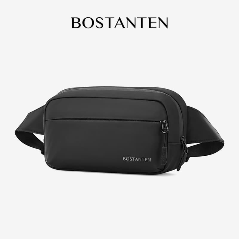 BOSTANTEN Men's Waist Bag กระเป๋าคาดเอวผู้ชาย กันน้ำ ความจุใหญ่ ใช้งานสะดวก เหมาะสำหรับทุกกิจกรรม รูปที่ 1