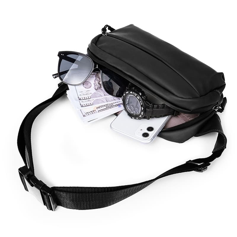 BOSTANTEN Men's Waist Bag กระเป๋าคาดเอวผู้ชาย กันน้ำ ความจุใหญ่ ใช้งานสะดวก เหมาะสำหรับทุกกิจกรรม รูปที่ 6