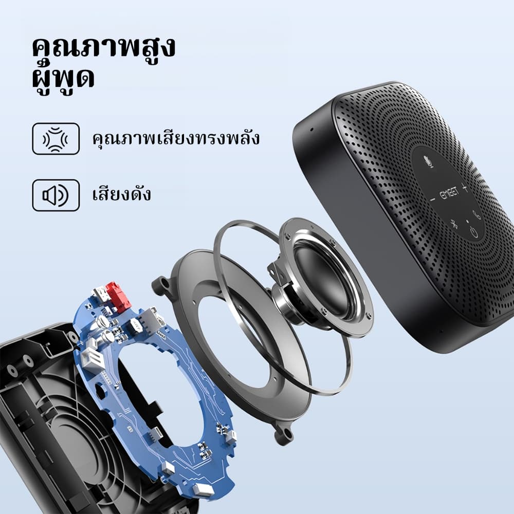 【แถมถุงเก็บของ,สามารถคืนสินค้าได้ภายใน 15 วันโดยไม่ต้องให้เหตุผล】ลําโพงประชุมโทรศัพท์ EMEET M0 Plus ลําโพงการประชุม Bluetooth สําหรับ 8 คน รูปที่ 3