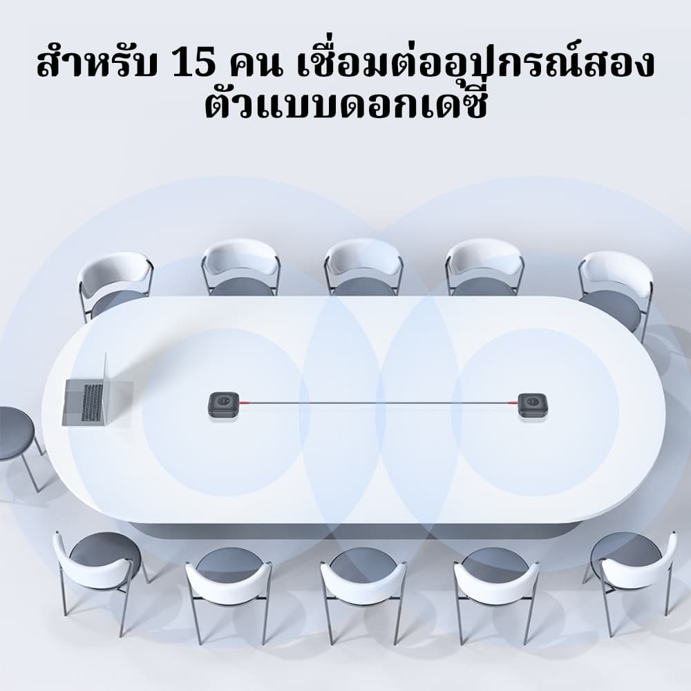 【แถมถุงเก็บของ,สามารถคืนสินค้าได้ภายใน 15 วันโดยไม่ต้องให้เหตุผล】ลําโพงประชุมโทรศัพท์ EMEET M0 Plus ลําโพงการประชุม Bluetooth สําหรับ 8 คน รูปที่ 4