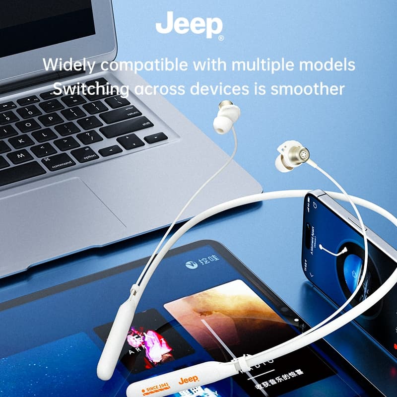 Jeep EW135 หูฟังไร้สาย บลูทูธ 5.4 หูฟังคล้องคอ เสียงดี HD Calls เเบตอึด สําหรับเล่นกีฬา วิ่ง รูปที่ 2