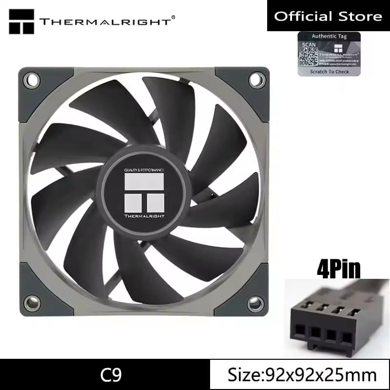 Thermalright 90mm Cpu Fan TL-C9 CPU Cooling Fan Slim Fan 2500 RPM 4PIN พัดลม cpu รูปที่ 1