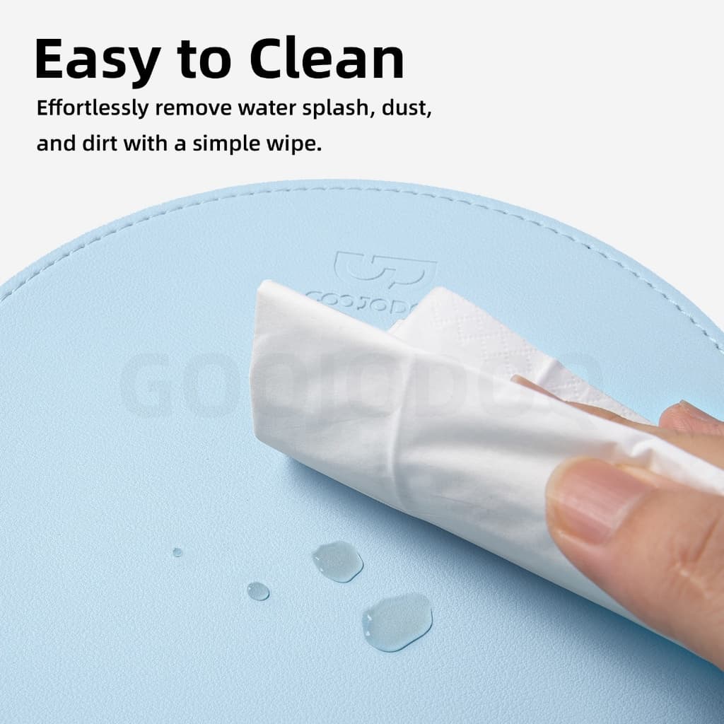 GOOJODOQ แผ่นรองเมาส์ ทรงกลม ด้านเดียว สีพื้น คอมพิวเตอร์ สํานักงาน เกม แผ่นรองโต๊ะ กันลื่น รูปที่ 4