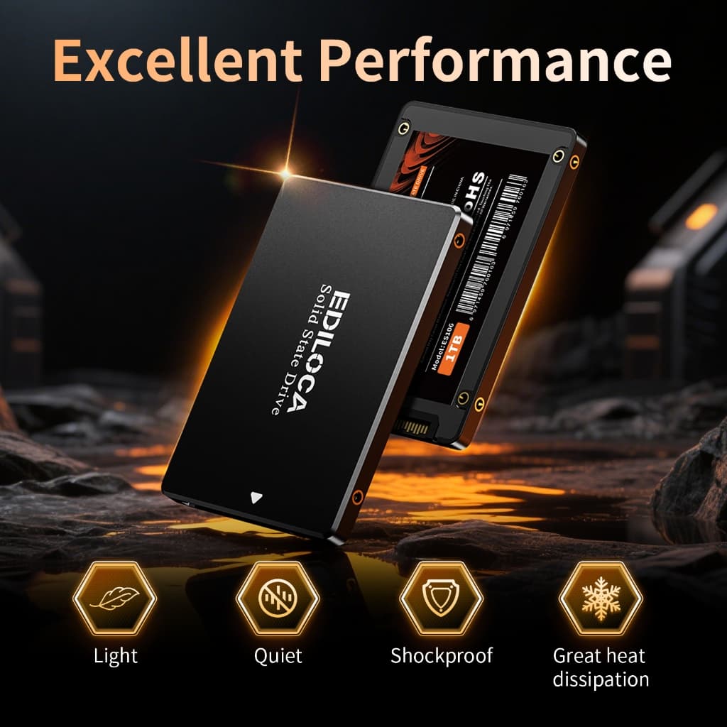Ediloca ES106 2.5'' SATA SSD 128GB 256GB 512GB 3D NAND - รับประกัน 5 ปี - เหมาะสำหรับเดสก์ท็อปและโน๊ตบุ๊ค รูปที่ 2